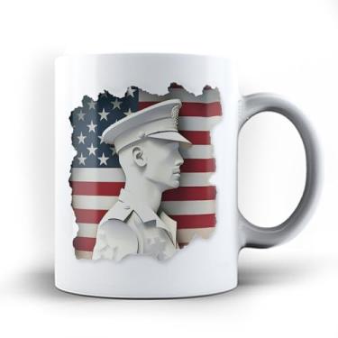 Imagem de Caneca xicara USA Honra heróis militar EUA 2401 (Vermelha)