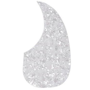 Imagem de Musiclily Tamanho Grande Forma de Lágrima Escudo Adesivo Pickguard para Violão Folk Estilo Martin D28, Branco Perolado