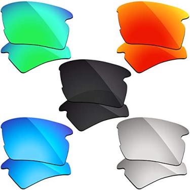 Imagem de Firtox 5 pares de lentes polarizadas de substituição compatíveis com óculos de sol Oakley Flak 2.0 XL OO9188 - Pacote combo