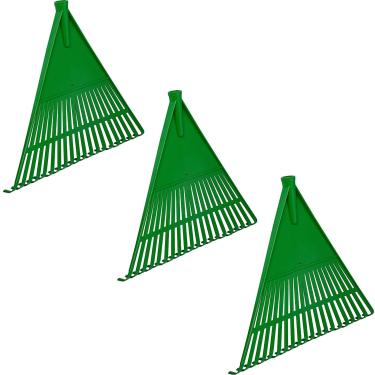 Imagem de UNIDAS STORE, Kit 3 Vassouras de Plástico Jardim Grama Rastelo Sem Cabo UN