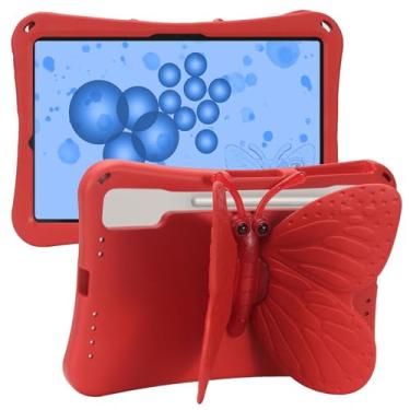 Imagem de Dteck Capa infantil para Samsung Galaxy Tab S10+ Plus/S9 FE Plus/S9 Plus/S8 Plus/S7 FE/S7 Plus 5G 31.5 cm, linda capa de borboleta infantil, leve, com suporte, à prova de choque, resistente, para