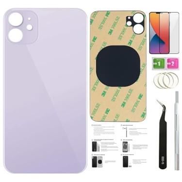 Imagem de Day-market 12 Mini vidro traseiro de substituição para iPhone 12Mini (5,4 polegadas) com fita pré-instalada + instruções de instalação + ferramentas de reparo + protetor de tela (roxo)