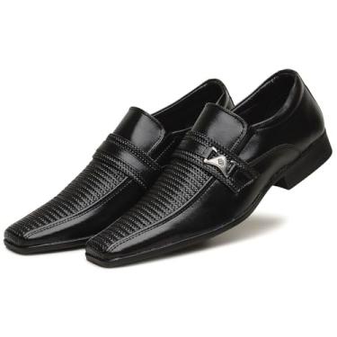 Imagem de Sapato Casual Oxford Masculino Bico Quadrado Para Casamento Dia a Dia Sola Resistente e Segura Tamanho:44;Cor:Preto;Gênero:Masculino;Departamento BS:Esporte