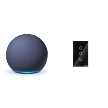 Imagem de Novo Echo Dot 5ª geração | O Echo Dot com o melhor som já lançado | Som vibrante e potente em um dispositivo compacto | Cor Azul + Interruptor Inteligente Steck 3 Módulos Preto