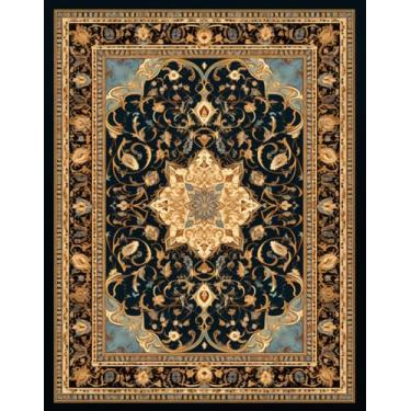 Imagem de Tapete vintage para sala de estar, tapete americano de luxo de alta qualidade para quarto, sofá, mesa, tapete grande para sala de estar, flanela 3.200 x 300 cm 78,7 x 118 pol.