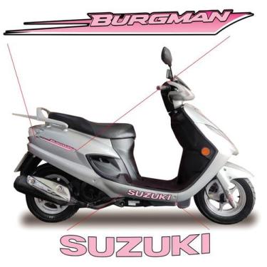 Imagem de Kit Jogo Emblema Adesivo Suzuki Burgman 2005 A 2009 ROSA - Teu Adesivo