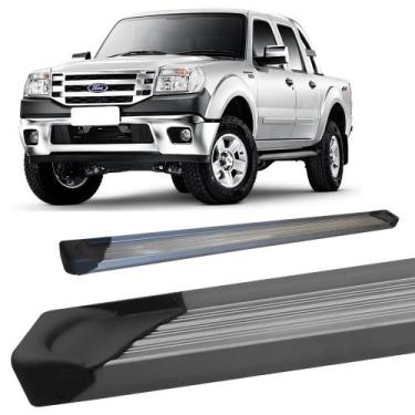 Imagem de Estribo Ranger Até 2012 Cabine Dupla Plataforma de Alumínio Prata - HO