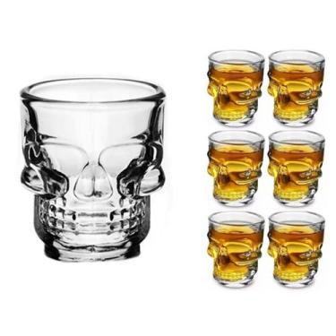 Imagem de Kit 6 Copos Tequila Shot Caveira Dose Whisky Drink Vidro Bar - Cabral 