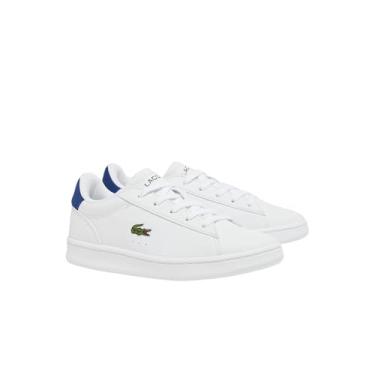 Imagem de Lacoste Tênis unissex infantil Carnaby, Branco/Nvy, 13.5 Little Kid