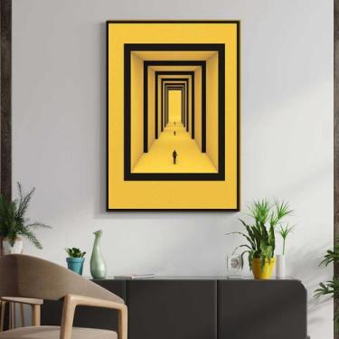 Imagem de Quadro com Moldura Decorativo Para Sala Quarto Hall Ilusionismo Minima