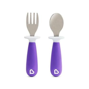 Imagem de Conjunto De Colher E Garfo Inox Roxo - Munchkin
