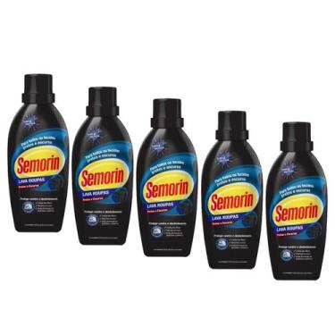 Imagem de Lava Roupas Pretas Semorin Sabão Detergente Líquido Kit 5, Sabão Lava 