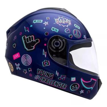 Imagem de Capacete Infantil Azul Fly Young Hg Live, 54