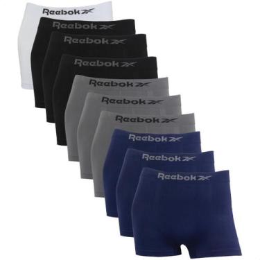 Imagem de Kit 10 Cuecas Boxer Reebok Masculina Microfibra Premium Lisa, 1branco,