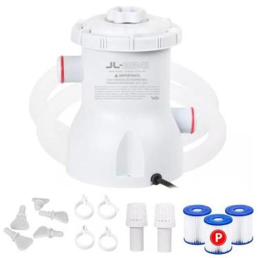 Imagem de Bomba Filtro 1250l/h para Piscina Inflável e Estrutural + 2 Cartuchos 