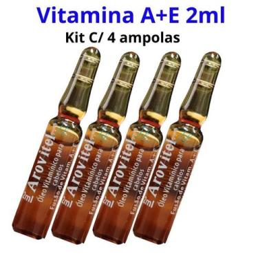 Imagem de Arovitel Vitamina A+E 2 Ml Kit C/ 4 Ampolas - Fortalecimento