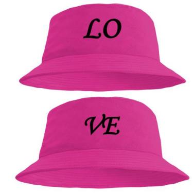 Imagem de Kit Casal Chapéu Bucket Hat Estampado Love - MP Moda Masculina, Único,