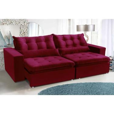 Imagem de Sofá 4 Lugares PARIS 2,90 Metros VINHO Retrátil Reclinável com molas e