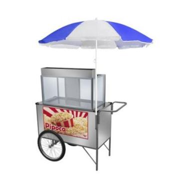 Imagem de Carrinho de Pipoca Inox com Rodas de Bicicleta Cefaz