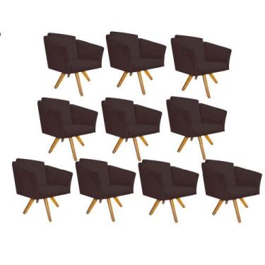 Imagem de Kit 10 Poltrona Cadeira Decorativa  Win Base Giratória Sala de Estar R