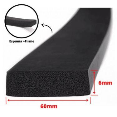 Imagem de Espuma Fita Adesiva Eva Borracha Vedação E=6Mmx10 Mts Preta - Leolud