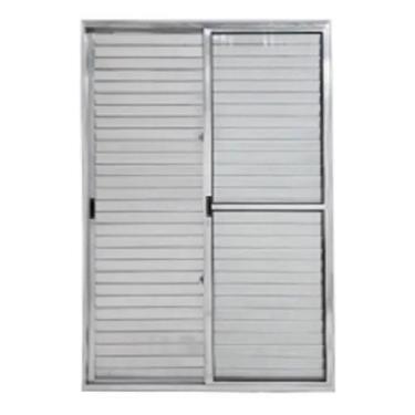 Imagem de Porta Balcão 3 Fls 2,10x1,50 Alumínio Brilhante C/trinco - ALLO ESQUAD