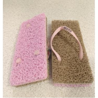 Imagem de Chinelos Apaju, duplo capacho quadrado, Bege, Rosa bb, 41/42