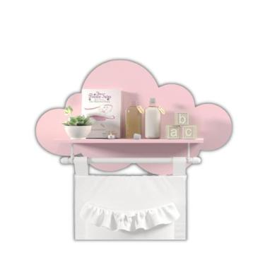 Imagem de Nuvem Com Varão - MDF - Rosa Azul - Decoração - Lalu Enxovais, ROSA