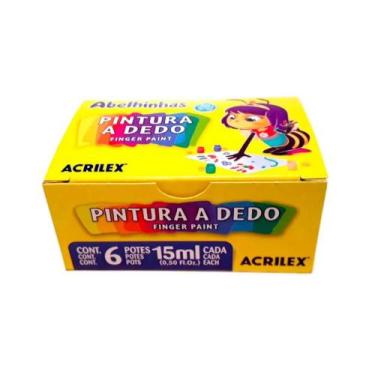 Imagem de Pintura  Acrilex a Dedo 6 Cores 15ml