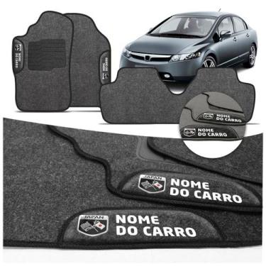 Imagem de Jogo de Tapetes Carpete Compatível Civic 2001 a 2006 Grafite Cinza Log