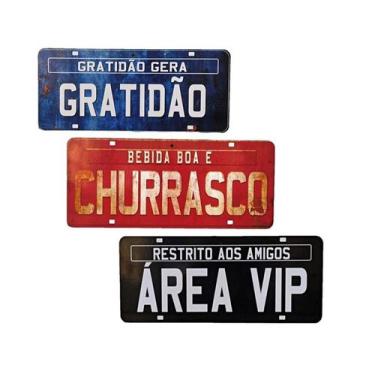 Imagem de Placas Decorativas De Parede Churrasco 3 Placas MDF 4mm - Decore Casa