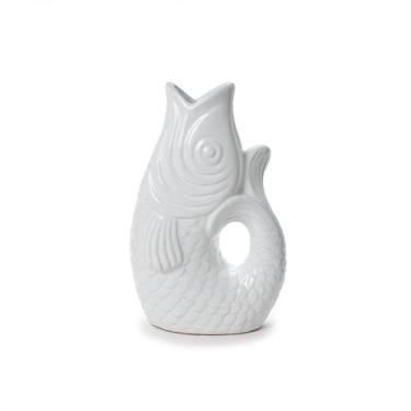 Imagem de Two's Company Vaso de peixe grande, 30,5 cm, cerâmica, branco