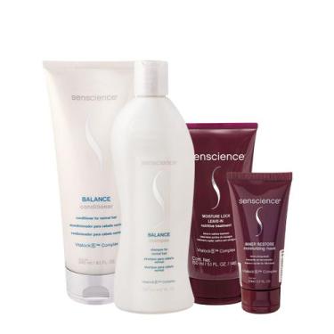 Imagem de Kit Senscience Balance Inner Moisture Home Care Leave-in (4 produtos)