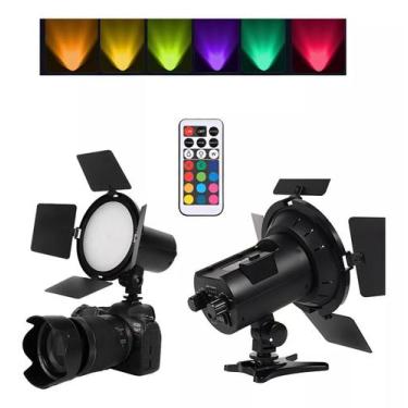 Imagem de Iluminador Led Jsl-216 Refletor Rgb 12w Bicolor Com Fonte Estrutura Pr