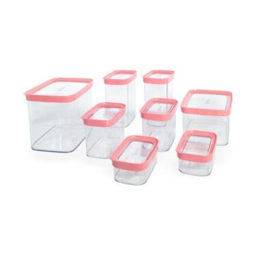 Imagem de Kit Conjunto Cozinha 8 Potes Herméticos de Acrílico para Mantimentos -