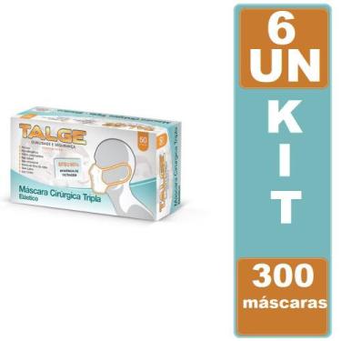 Imagem de Kit 6cx Máscara Cirúrgica Descartável Tripla Proteção 300UN - Talge
