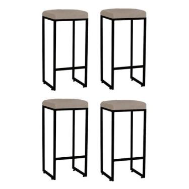 Imagem de Kit 04 Banqueta Alta Lara Para Cozinha Bar Balcão Bistrô Churrasqueira