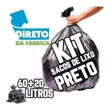 Imagem de Kit Saco De Lixo 200un 60l Super E 50un 20l Reforçado Preto - HIGIPACK