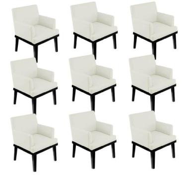 Imagem de Kit 09 Poltrona Cadeira Vick Decorativa Recepção Sala De Estar Suede B