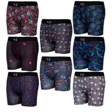 Imagem de Cueca Boxer Long Estampa Digital - Kit Com 8 Peças Sortidas - Vitoria 