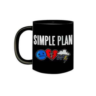 Imagem de Caneca de Porcelana Preta Banda Simple Plan Emo Pop Punk - VilelaGG