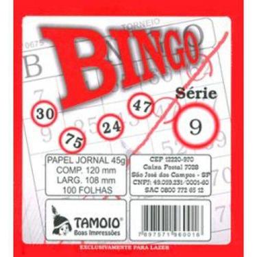 Imagem de Cartela De Bingo Tamoio Jornal PACK COM 15 UNIDADES