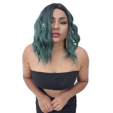 Imagem de Peruca Lace Wig Curta Ondulada +Acabamento Das Gringa Com Micropele - 