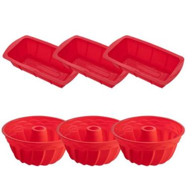Imagem de 3 Kit Forma Espiral Bolo + Forma Para Pão Sortida Silicone - QUALITY H