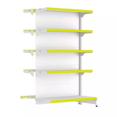 Imagem de Gondola Centro 170 FIT Continuação Branco 10 Bandeja Pe Amarelo - AMAP