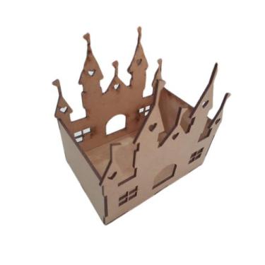 Imagem de Kit com 12 cachepos castelo em MDF - CriArt