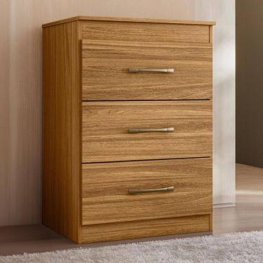 Imagem de Cômoda Com 3 Gavetas 61x88cm Vitória Moval Cor:freijó
