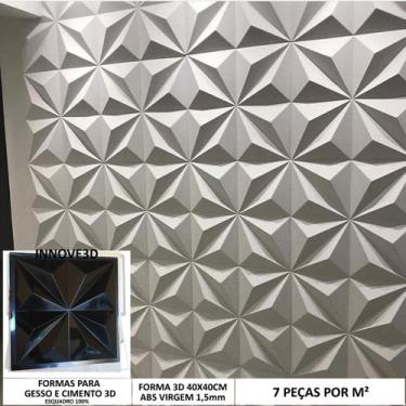 Imagem de Fôrma Gesso 3d Cristais 40x40cm Abs 1,5mm Molde para Gesso/cimento 3d 