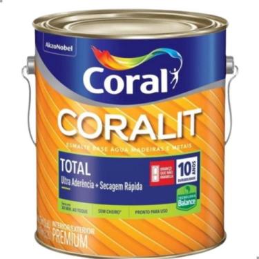 Imagem de Tinta Esmalte Base Água Coralit  Preto Fosco  3,6l - Coral
