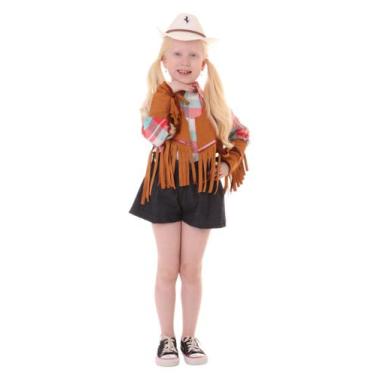 Imagem de Colete Cowgirl CARAMELO Franjas + Adereço braço COUNTRY - QUIMERA KIDS